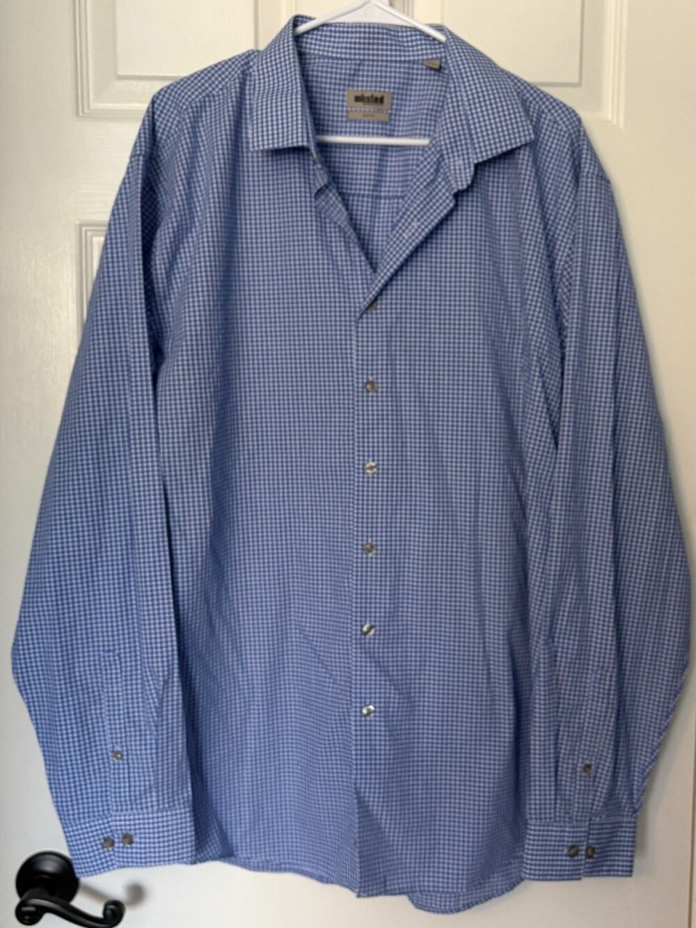 Unlisted Mens Slim Fit Blue Collared Casual Button Down Men's Shirt 2XL